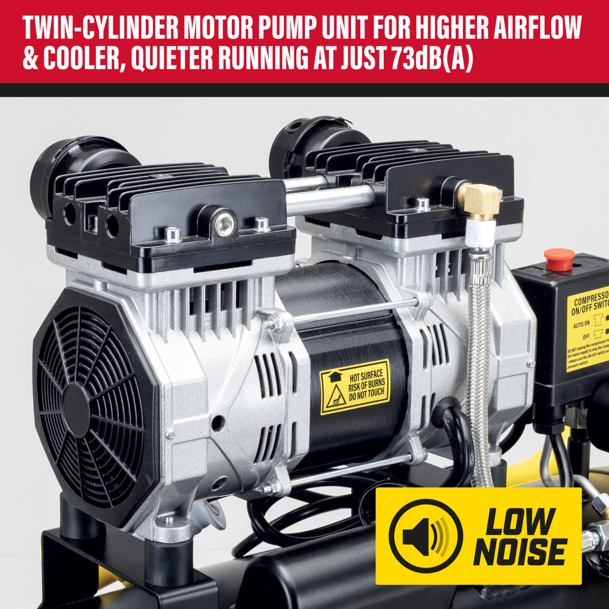 SIP AIRMATE® 110V 50L 2hp Low Noise Oil-Free Direct Drive Compressor